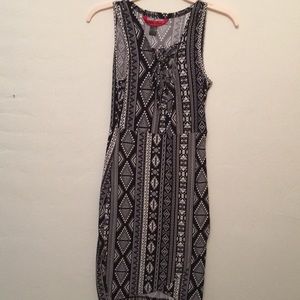Fitted lace up Aztec dress